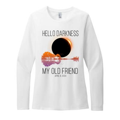 Hello Darkness My Old Friend Solar Eclipse April 8 Womens CVC Long Sleeve Shirt