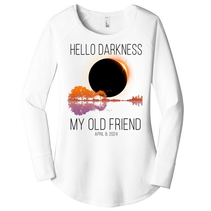 Hello Darkness My Old Friend Solar Eclipse April 8 Women's Perfect Tri Tunic Long Sleeve Shirt