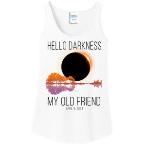 Hello Darkness My Old Friend Solar Eclipse April 8 Ladies Essential Tank