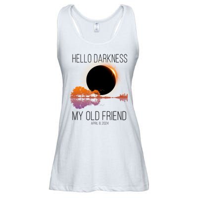 Hello Darkness My Old Friend Solar Eclipse April 8 Ladies Essential Flowy Tank