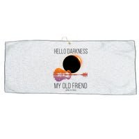 Hello Darkness My Old Friend Solar Eclipse April 8 Large Microfiber Waffle Golf Towel