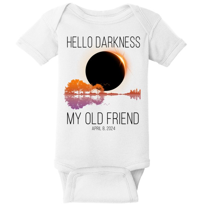 Hello Darkness My Old Friend Solar Eclipse April 8 Baby Bodysuit