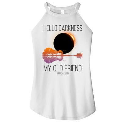 Hello Darkness My Old Friend Solar Eclipse April 8 Women’s Perfect Tri Rocker Tank