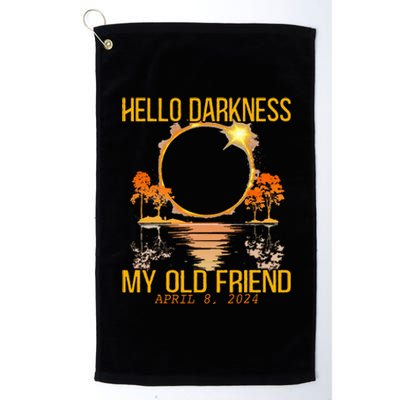 Hello Darkness My Old Friend Solar Eclipse April 08 2024 Platinum Collection Golf Towel