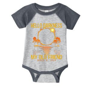 Hello Darkness My Old Friend Solar Eclipse April 08 2024 Infant Baby Jersey Bodysuit