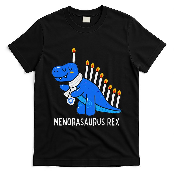 Hanukkah Dinosaur Menorasaurus Trex Dino Chanukah Gift T-Shirt