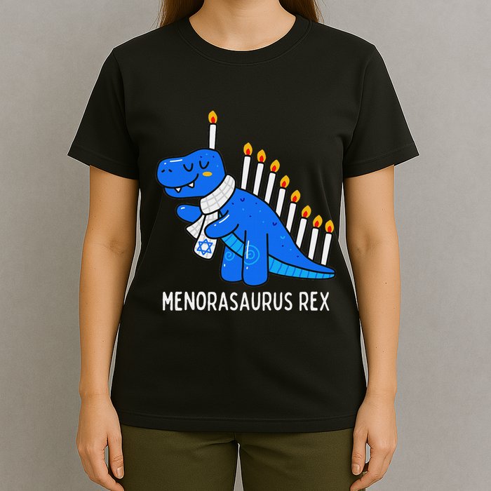 Hanukkah Dinosaur Menorasaurus Trex Dino Chanukah Gift T-Shirt