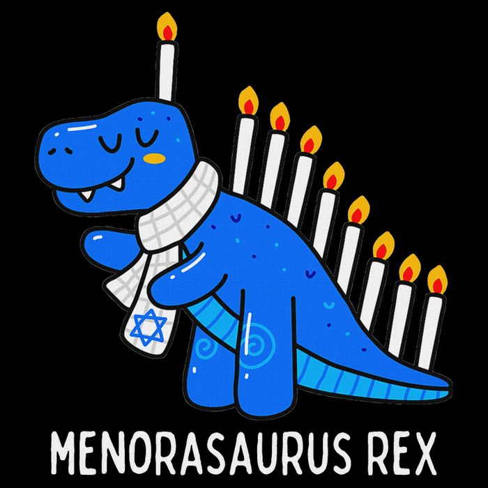 Hanukkah Dinosaur Menorasaurus Trex Dino Chanukah Gift T-Shirt