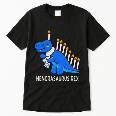 Hanukkah Dinosaur Menorasaurus Trex Dino Chanukah Gift Tall T-Shirt