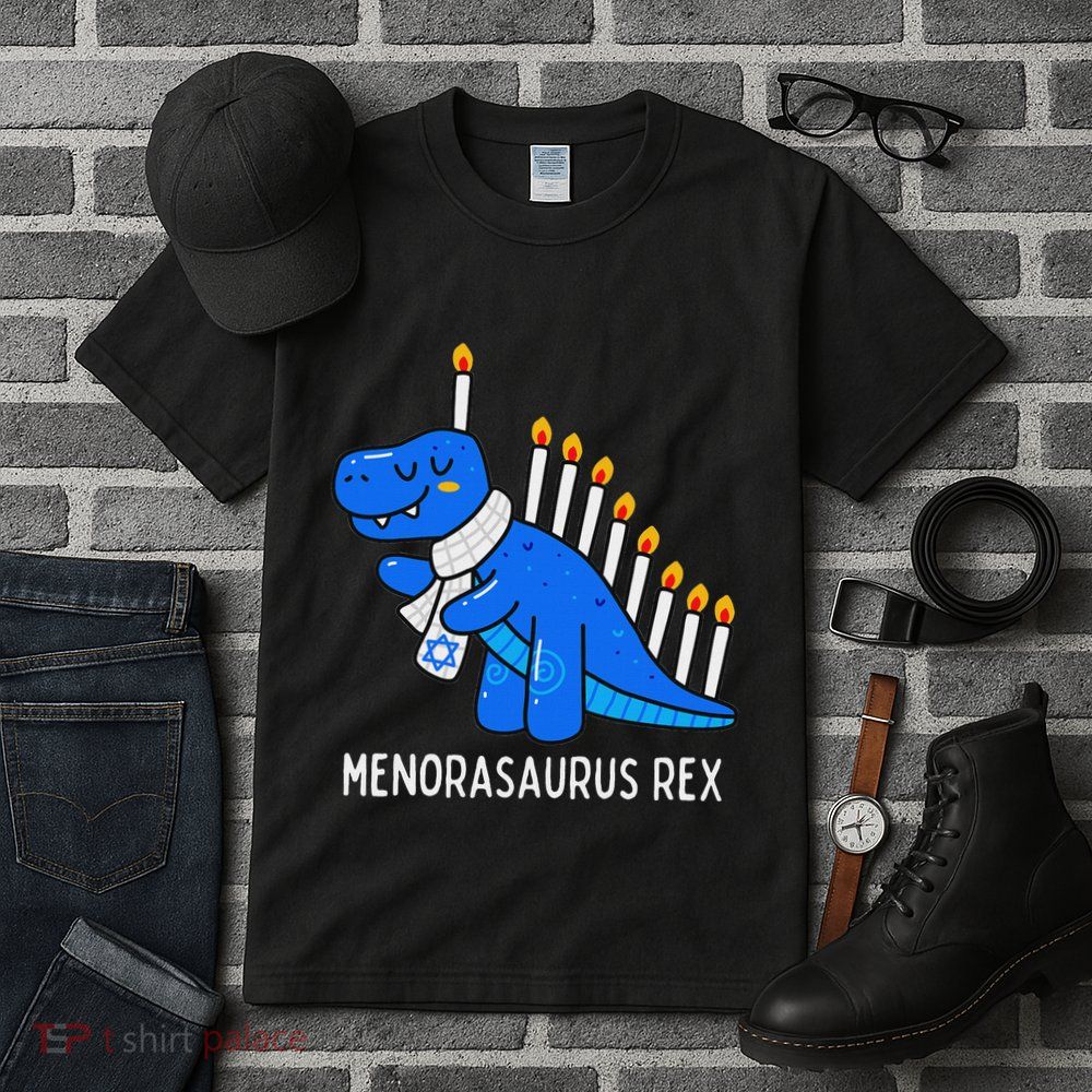 Hanukkah Dinosaur Menorasaurus Trex Dino Chanukah Gift Tall T-Shirt