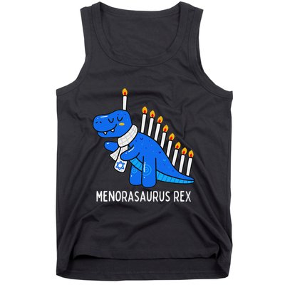 Hanukkah Dinosaur Menorasaurus Trex Dino Chanukah Gift Tank Top