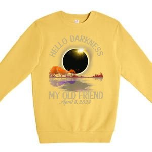 Hello Darkness My Old Friend Eclipse 2024 April 8th Totality Premium Crewneck Sweatshirt