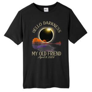 Hello Darkness My Old Friend Eclipse 2024 April 8th Totality Tall Fusion ChromaSoft Performance T-Shirt