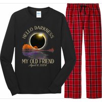 Hello Darkness My Old Friend Eclipse 2024 April 8th Totality Long Sleeve Pajama Set