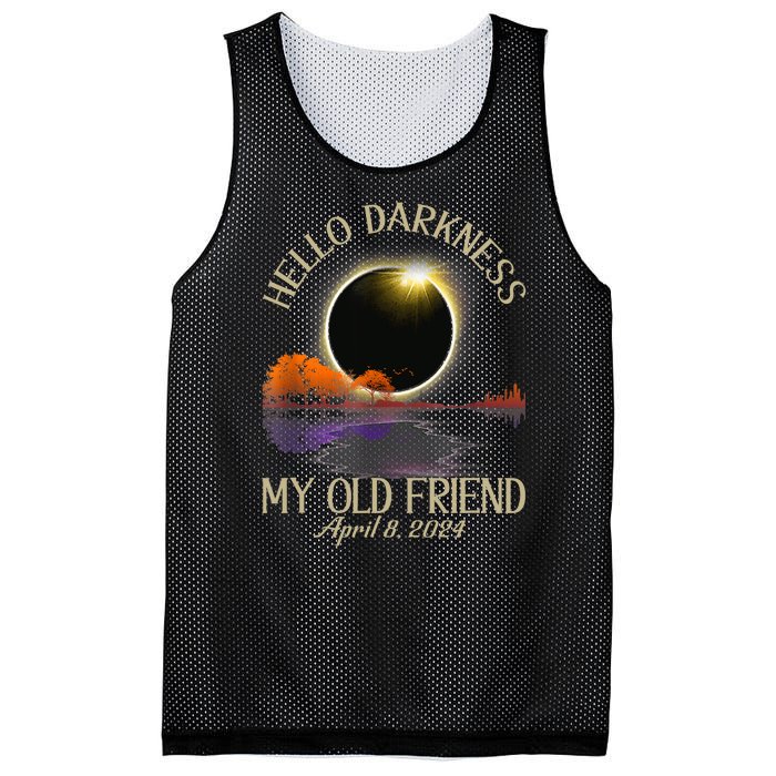 Hello Darkness My Old Friend Eclipse 2024 April 8th Totality Mesh Reversible Basketball Jersey Tank