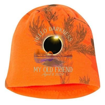 Hello Darkness My Old Friend Eclipse 2024 April 8th Totality Kati - Camo Knit Beanie