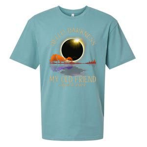 Hello Darkness My Old Friend Eclipse 2024 April 8th Totality Sueded Cloud Jersey T-Shirt