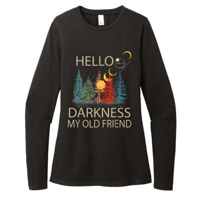 Hello Darkness My Old Friend Solar Eclipse April 08 2024 Womens CVC Long Sleeve Shirt