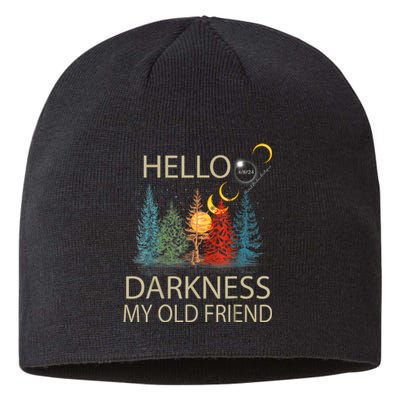 Hello Darkness My Old Friend Solar Eclipse April 08 2024 Sustainable Beanie