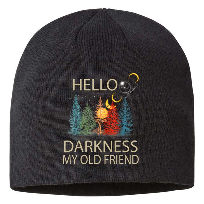 Hello Darkness My Old Friend Solar Eclipse April 08 2024 Sustainable Beanie