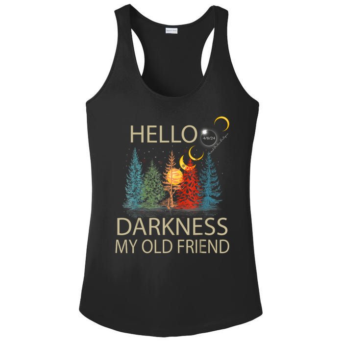 Hello Darkness My Old Friend Solar Eclipse April 08 2024 Ladies PosiCharge Competitor Racerback Tank