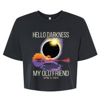 Hello Darkness My Old Friend Solar Eclipse April 08 2024 Bella+Canvas Jersey Crop Tee