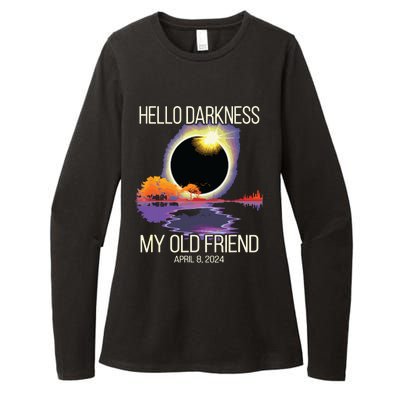 Hello Darkness My Old Friend Solar Eclipse April 08 2024 Womens CVC Long Sleeve Shirt