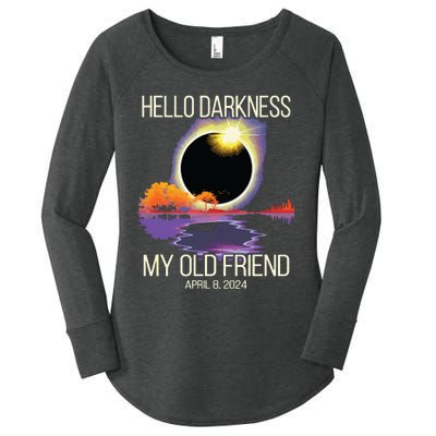 Hello Darkness My Old Friend Solar Eclipse April 08 2024 Women's Perfect Tri Tunic Long Sleeve Shirt