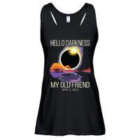 Hello Darkness My Old Friend Solar Eclipse April 08 2024 Ladies Essential Flowy Tank