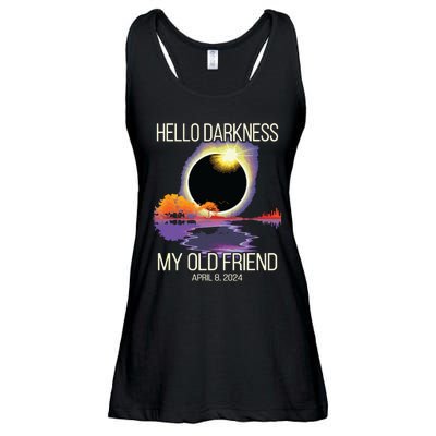 Hello Darkness My Old Friend Solar Eclipse April 08 2024 Ladies Essential Flowy Tank