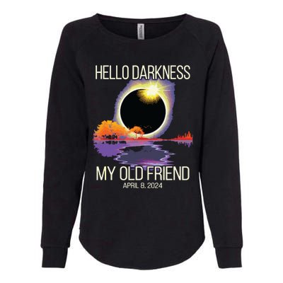 Hello Darkness My Old Friend Solar Eclipse April 08 2024 Womens California Wash Sweatshirt