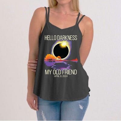 Hello Darkness My Old Friend Solar Eclipse April 08 2024 Women's Strappy Tank