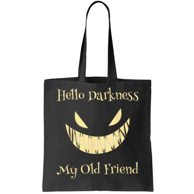 Hello Darkness My Old Friend Scary Pumpkin Tote Bag