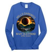 Hello Darkness My Old Friend Solar Eclipse April 08 2024 Tall Long Sleeve T-Shirt