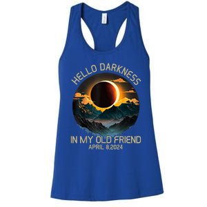 Hello Darkness My Old Friend Solar Eclipse April 08 2024 Women's Racerback Tank