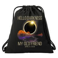 Hello Darkness My Old Friend Solar Eclipse April 08 2024 Drawstring Bag