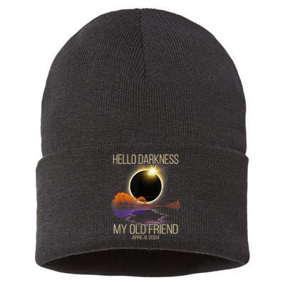 Hello Darkness My Old Friend Solar Eclipse April 08 2024 Sustainable Knit Beanie