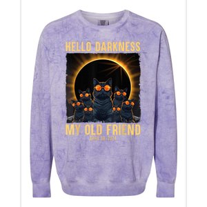 Hello Darkness My Old Friend Solar Eclipse April 08 2024 Colorblast Crewneck Sweatshirt