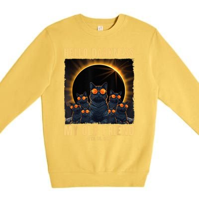 Hello Darkness My Old Friend Solar Eclipse April 08 2024 Premium Crewneck Sweatshirt