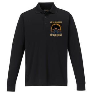 Hello Darkness My Old Friend Solar Eclipse April 08 2024 Performance Long Sleeve Polo