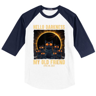 Hello Darkness My Old Friend Solar Eclipse April 08 2024 Baseball Sleeve Shirt