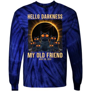 Hello Darkness My Old Friend Solar Eclipse April 08 2024 Tie-Dye Long Sleeve Shirt