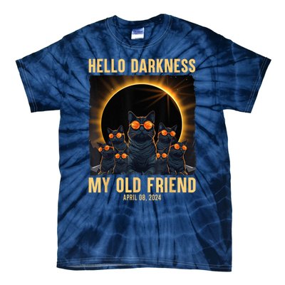 Hello Darkness My Old Friend Solar Eclipse April 08 2024 Tie-Dye T-Shirt