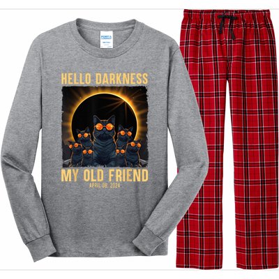 Hello Darkness My Old Friend Solar Eclipse April 08 2024 Long Sleeve Pajama Set