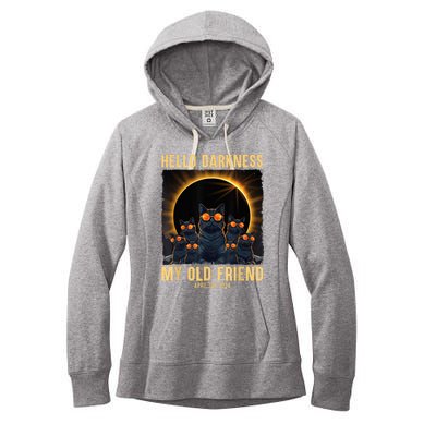 Hello Darkness My Old Friend Solar Eclipse April 08 2024 Women's Fleece Hoodie