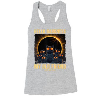 Hello Darkness My Old Friend Solar Eclipse April 08 2024 Women's Racerback Tank