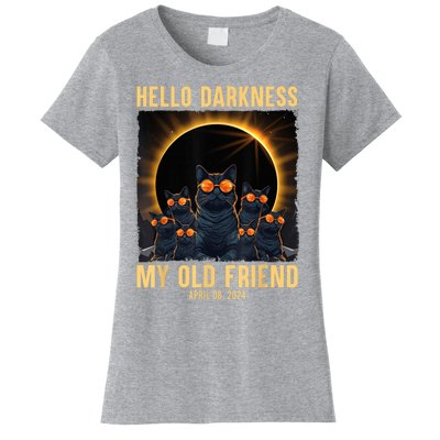 Hello Darkness My Old Friend Solar Eclipse April 08 2024 Women's T-Shirt