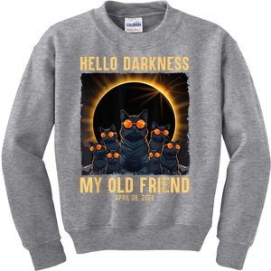 Hello Darkness My Old Friend Solar Eclipse April 08 2024 Kids Sweatshirt