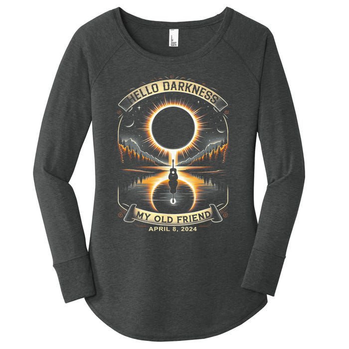 Hello Darkness My Old Friend Solar Eclipse April 8 2024 Women's Perfect Tri Tunic Long Sleeve Shirt