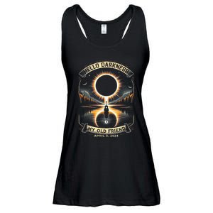 Hello Darkness My Old Friend Solar Eclipse April 8 2024 Ladies Essential Flowy Tank